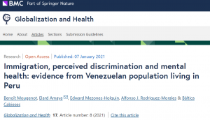 Lee más sobre el artículo Publicación artículo científico con participación de investigadora PROESSA en Revista Globalization and Health