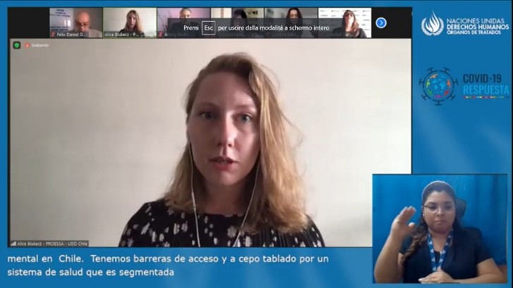 Lee más sobre el artículo Participación de investigadora PROESSA UDD EN webinar sobre derecho a la salud mental en pandemia por COVID-19