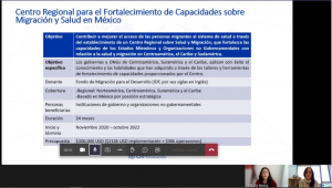 Lee más sobre el artículo Invitación a directora PROESSA a participar en Centro Regional Para fortalecimiento de capacidades sobre migración y salud en México