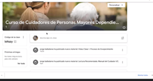 En este momento estás viendo Participación investigadora PROESSA y directora de Enfermería en inicio curso sobre cuidado de personas mayores dirigido a comunidad migrante internacional