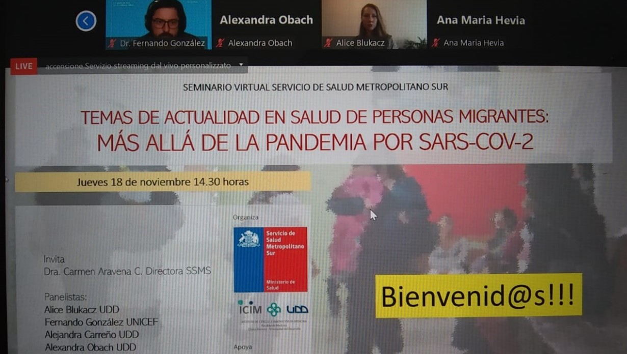 En este momento estás viendo Realización Seminario virtual Servicio de Salud Metropolitano Sur y equipo PROESSA UDD