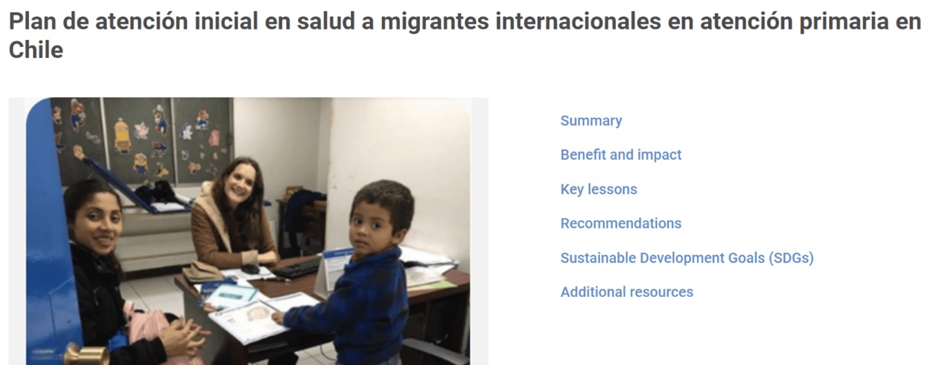 Lee más sobre el artículo Inscripción de programa desarrollado por equipo PROESSA en repositorio de buenas prácticas sobre migración y salud de red de migración de Naciones Unidas.