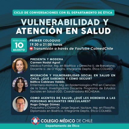 En este momento estás viendo Participación de investigadora PROESSA UDD en ciclo de conversatorios de COLMED