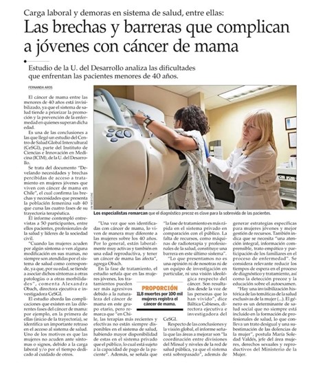 Lee más sobre el artículo Aparición de estudio e investigadora CESGI en medios