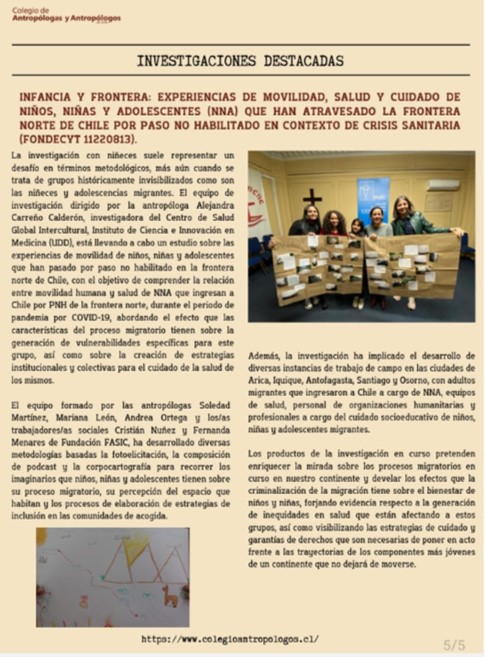 Lee más sobre el artículo Aparición de investigación de investigadora CESGI en boletín antropología