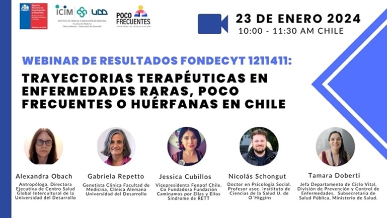 Lee más sobre el artículo Webinar. Trayectorias terapéuticas en enfermedades raras, poco frecuentes o huérfanas en Chile.